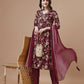Alia Cut Printed & Embroidered Kurta With Pant & Dupatta, Multicolor - Hiral Fashion