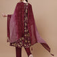 Alia Cut Printed & Embroidered Kurta With Pant & Dupatta, Multicolor - Hiral Fashion