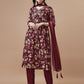 Alia Cut Printed & Embroidered Kurta With Pant & Dupatta, Multicolor - Hiral Fashion