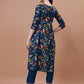 Alia Cut Floral Printed Embroidered Kurta With Pant & Dupatta, Multicolor - Hiral Fashion