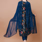 Alia Cut Floral Printed Embroidered Kurta With Pant & Dupatta, Multicolor - Hiral Fashion