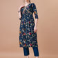 Alia Cut Floral Printed Embroidered Kurta With Pant & Dupatta, Multicolor - Hiral Fashion