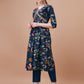 Alia Cut Floral Printed Embroidered Kurta With Pant & Dupatta, Multicolor - Hiral Fashion