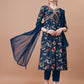 Alia Cut Floral Printed Embroidered Kurta With Pant & Dupatta, Multicolor - Hiral Fashion