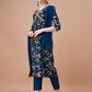 Alia Cut Floral Printed Embroidered Kurta With Pant & Dupatta, Multicolor - Hiral Fashion