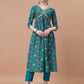 Alia Cut Embroidered & Floral Printed Kurta With Pant & Dupatta, Multicolor - Hiral Fashion
