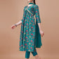 Alia Cut Embroidered & Floral Printed Kurta With Pant & Dupatta, Multicolor - Hiral Fashion