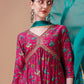 Alia Cut Embroidered & Floral Printed Kurta With Pant & Dupatta, Multicolor - Hiral Fashion