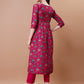 Alia Cut Embroidered & Floral Printed Kurta With Pant & Dupatta, Multicolor - Hiral Fashion