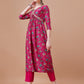 Alia Cut Embroidered & Floral Printed Kurta With Pant & Dupatta, Multicolor - Hiral Fashion