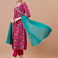 Alia Cut Embroidered & Floral Printed Kurta With Pant & Dupatta, Multicolor - Hiral Fashion