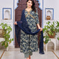 Alia Cut Floral Embroidered Kurta With Pant & Dupatta, Multicolor - Hiral Fashion