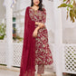 Alia Cut Floral Embroidered Kurta With Pant & Dupatta, Multicolor - Hiral Fashion