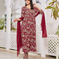 Alia Cut Floral Embroidered Kurta With Pant & Dupatta, Multicolor - Hiral Fashion