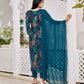 Alia Cut Embroidered & Floral Printed Kurta With Pant & Dupatta, Multicolor - Hiral Fashion