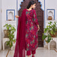 Alia Cut Embroidered & Floral Printed Kurta With Pant & Dupatta, Multicolor - Hiral Fashion