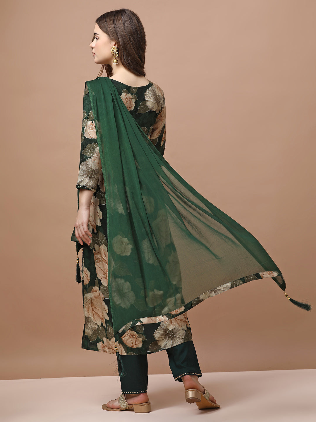 Alia Cut Rayon Embroidered & Floral Printed Kurta With Pant & Dupatta Premium, Multicolor - Hiral Fashion