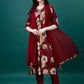 Alia Cut Rayon Embroidered & Floral Printed Kurta With Pant & Dupatta, Multicolor - Hiral Fashion