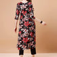 Alia Cut Embroidered & Floral Printed Rayon Kurta With Pant & Dupatta, Multicolor - Hiral Fashion