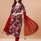 Alia Cut Embroidered & Floral Printed Rayon Kurta With Pant & Dupatta, Multicolor - Hiral Fashion