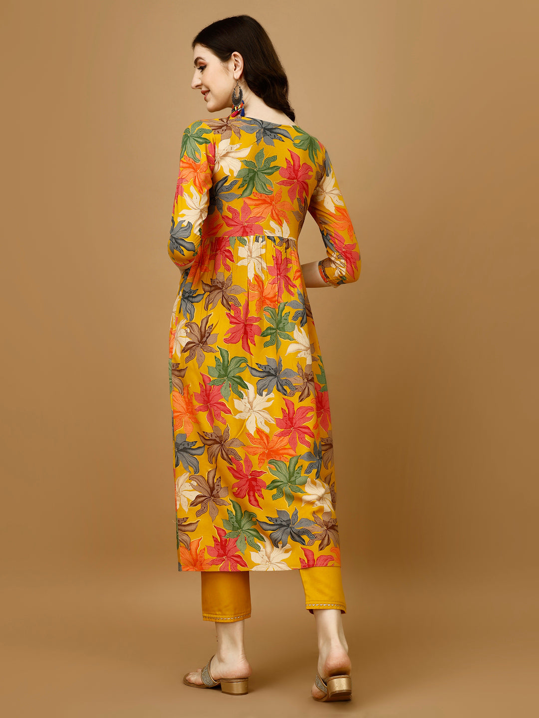 Alia Cut Rayon Embroidered & Floral Printed Kurta With Pant & Dupatta, Multicolor - Hiral Fashion