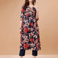 Alia Cut Embroidered & Floral Printed Rayon Kurta With Pant & Dupatta, Multicolor - Hiral Fashion