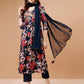 Alia Cut Embroidered & Floral Printed Rayon Kurta With Pant & Dupatta, Multicolor - Hiral Fashion