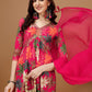 Alia Cut Rayon Embroidered & Floral Printed Kurta With Pant & Dupatta, Multicolor - Hiral Fashion