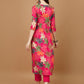Alia Cut Rayon Embroidered & Floral Printed Kurta With Pant & Dupatta, Multicolor - Hiral Fashion