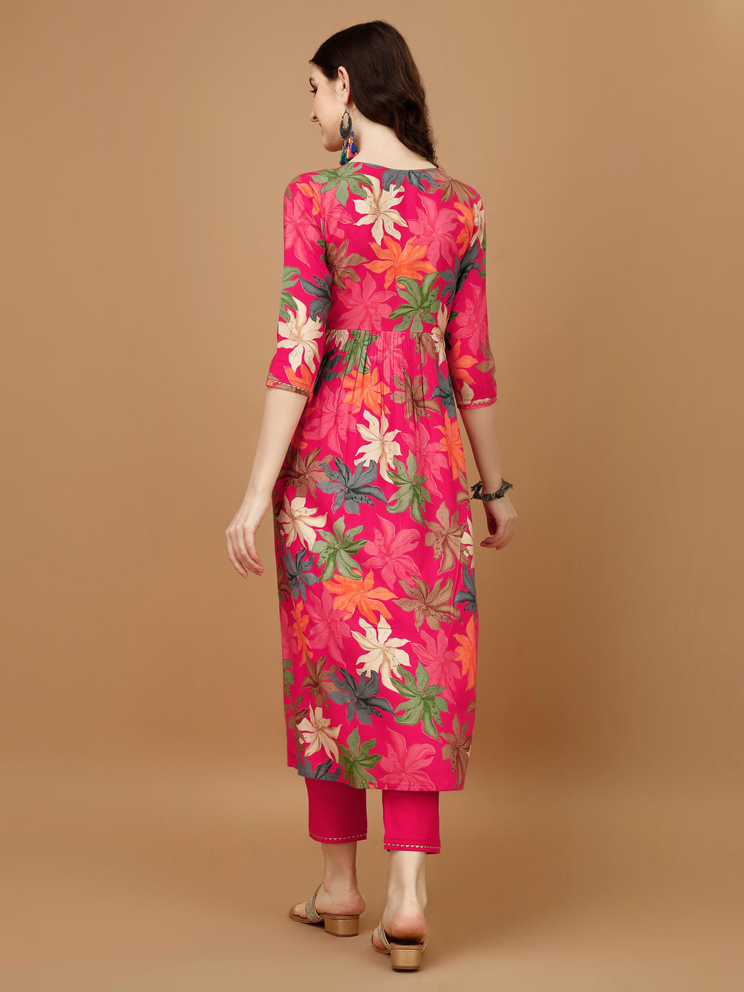 Alia Cut Rayon Embroidered & Floral Printed Kurta With Pant & Dupatta, Multicolor - Hiral Fashion