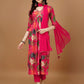 Alia Cut Rayon Embroidered & Floral Printed Kurta With Pant & Dupatta, Multicolor - Hiral Fashion