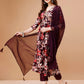 Alia Cut Embroidered & Floral Printed Rayon Kurta With Pant & Dupatta, Multicolor - Hiral Fashion