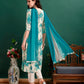 Alia Cut Floral Printed & Embroidered Kurta With Pant & Dupatta Set Premium Luxury, Multicolor - Hiral Fashion