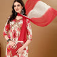 Alia Cut Floral Printed & Embroidered Kurta With Pant & Dupatta Set Premium Luxury, Multicolor - Hiral Fashion
