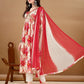 Alia Cut Floral Printed & Embroidered Kurta With Pant & Dupatta Set Premium Luxury, Multicolor - Hiral Fashion