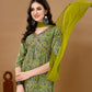 Alia Cut Floral Printed & Embroidered Kurta With Pant & Dupatta Set Luxury Premium, Multicolor - Hiral Fashion