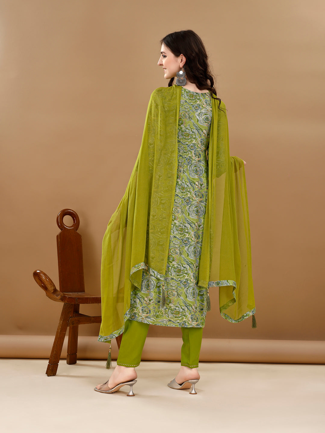 Alia Cut Floral Printed & Embroidered Kurta With Pant & Dupatta Set Luxury Premium, Multicolor - Hiral Fashion