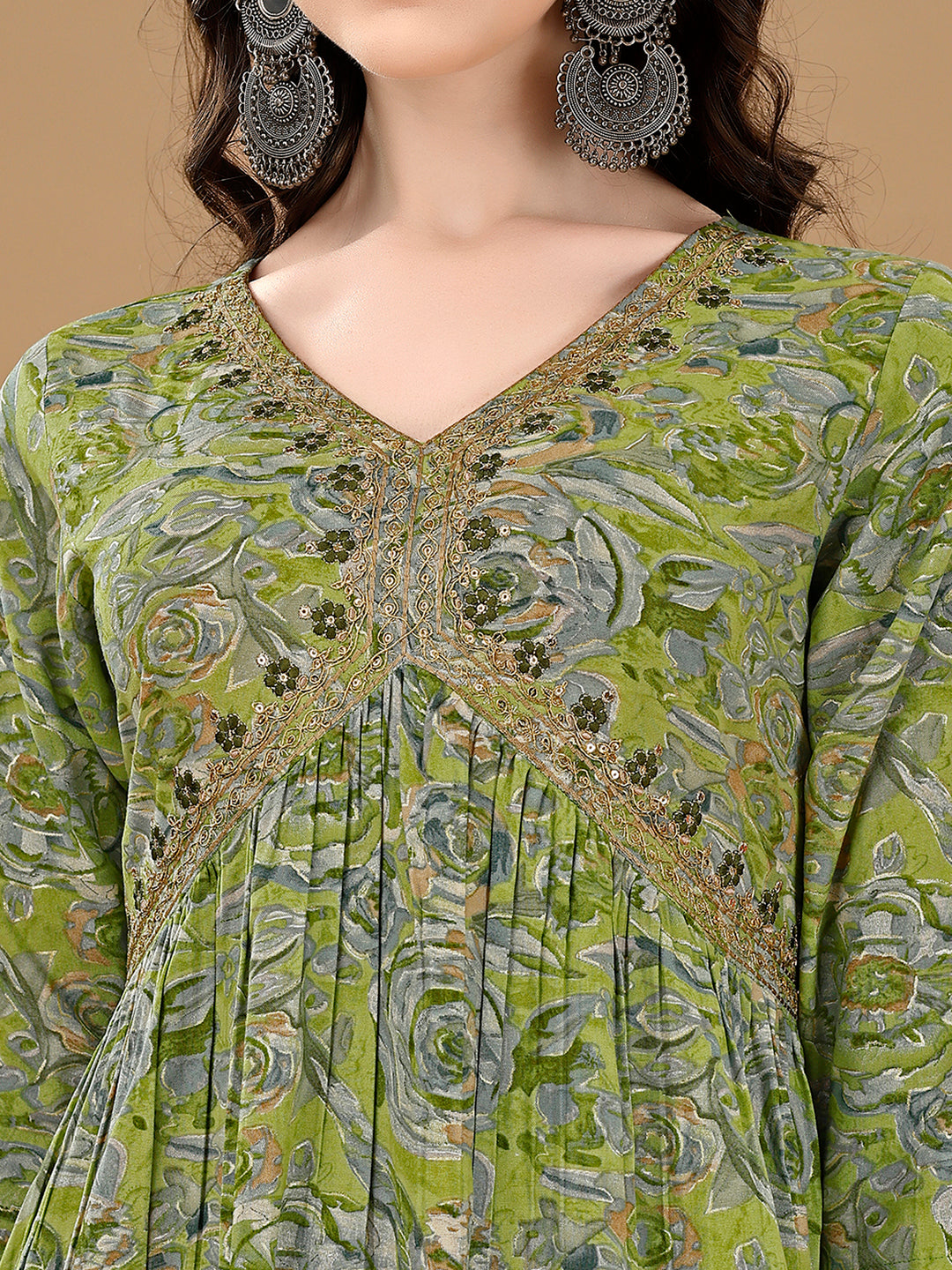 Alia Cut Floral Printed & Embroidered Kurta With Pant & Dupatta Set Luxury Premium, Multicolor - Hiral Fashion