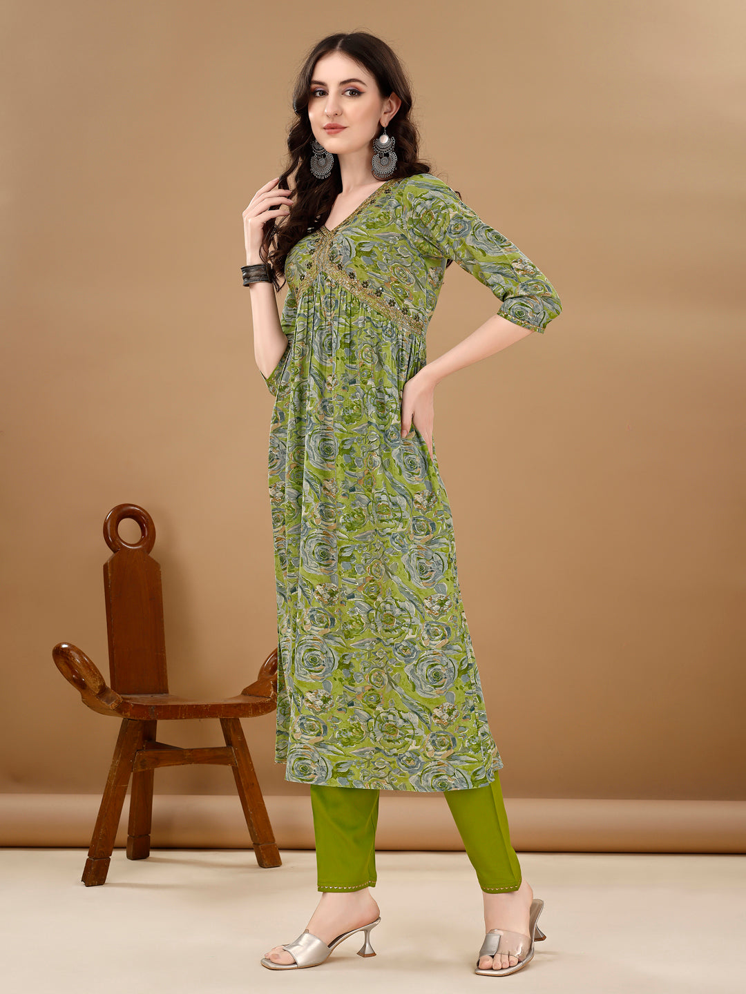 Alia Cut Floral Printed & Embroidered Kurta With Pant & Dupatta Set Luxury Premium, Multicolor - Hiral Fashion