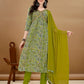 Alia Cut Floral Printed & Embroidered Kurta With Pant & Dupatta Set Luxury Premium, Multicolor - Hiral Fashion