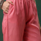 Alia Cut Floral Printed & Embroidered Kurta With Pant & Dupatta Set, Pink - Hiral Fashion
