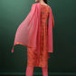 Alia Cut Floral Printed & Embroidered Kurta With Pant & Dupatta Set, Pink - Hiral Fashion