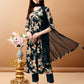 Alia Cut Floral Printed & Embroidered Kurta With Pant & Dupatta Set, Teal - Hiral Fashion