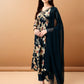 Alia Cut Floral Printed & Embroidered Kurta With Pant & Dupatta Set, Teal - Hiral Fashion