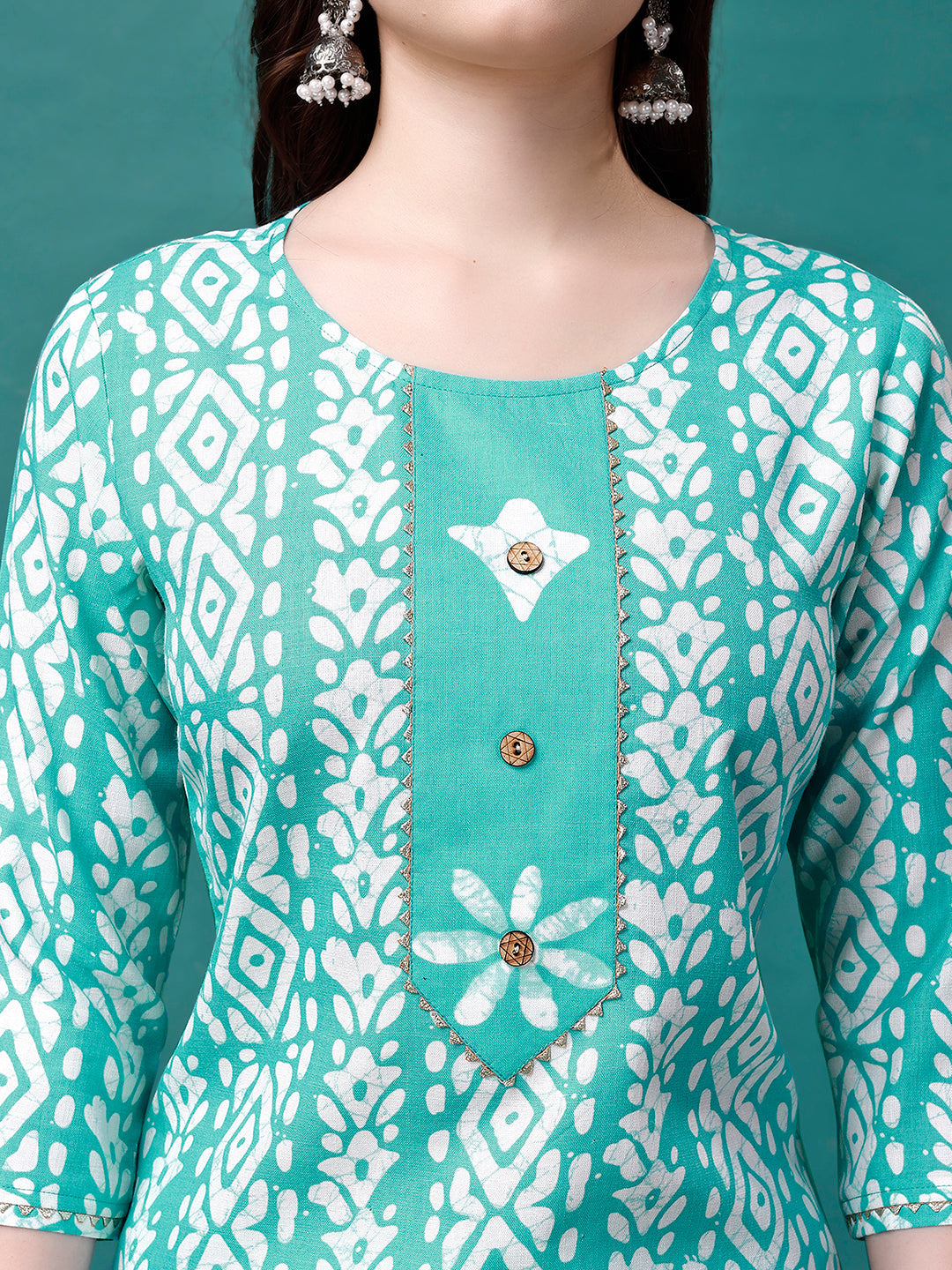 Bandhani Printed Cotton Kurta With Pant & Dupatta, Multicolor - Hiral Fashion