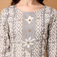 Bandhani Printed Cotton Kurta With Pant & Dupatta, Grey - Hiral Fashion
