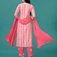 Bandhani Printed Cotton Kurta With Pant & Dupatta, Multicolor - Hiral Fashion