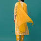 Bandhani Printed Cotton Kurta With Pant & Dupatta, Multicolor - Hiral Fashion