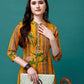 Botanical & Stripes Printed Front Buttoned Cotton Kurta, Multicolor - Hiral Fashion