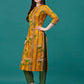 Botanical & Stripes Printed Front Buttoned Cotton Kurta, Multicolor - Hiral Fashion